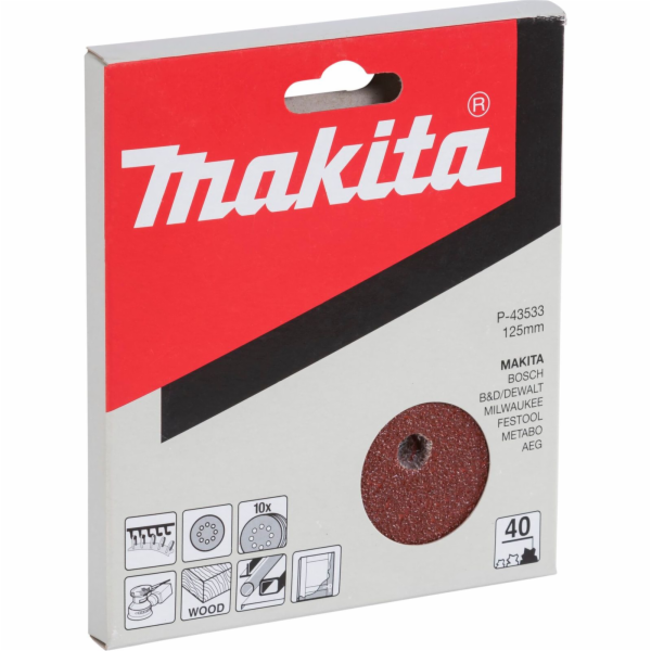 Brusný papír Makita P-43533 125mm K40, 10ks