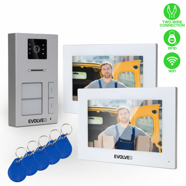 EVOLVEO DoorPhone AP2-2 drátový videotelefon pro dva byty...