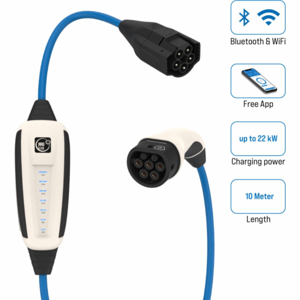 NRGkick Mobile Wallbox 32A 10m Pure (weiß, 22 kW, 10 Mete...