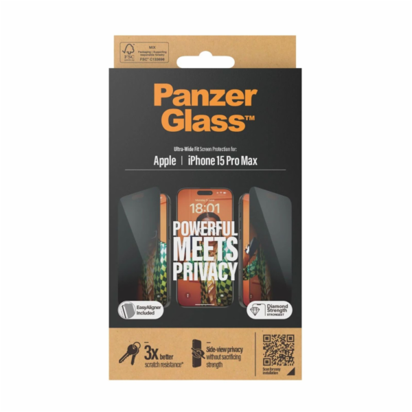 PanzerGlass  Ultra-Wide Fit - ochranné sklo pro iPhone 15...