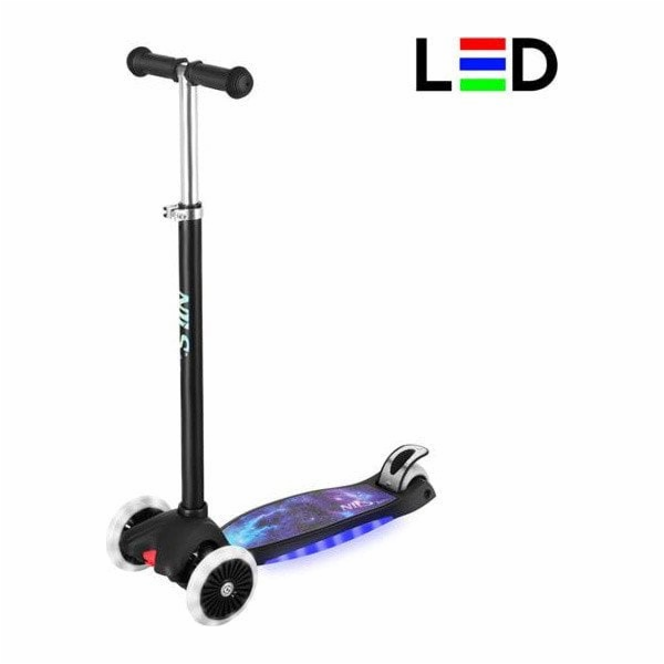 Dětská koloběžka s LED světlem Nils Fun HLB1310 černá
