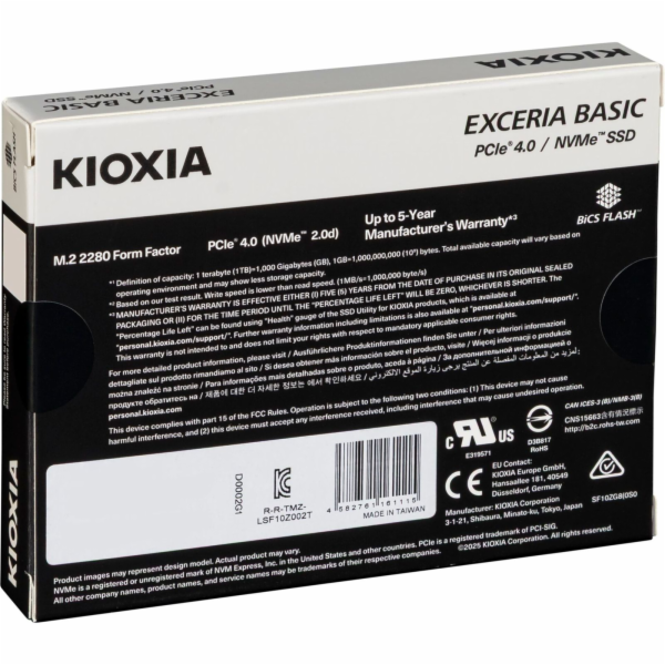 Kioxia LSF10Z002TG8 SSD disk 2 TB M.2 PCI Express 4.0 NVM...