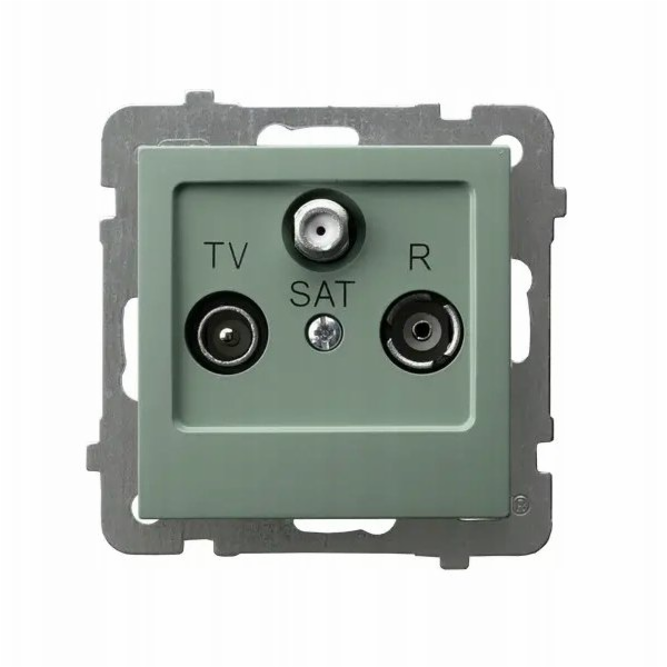 Ospel AS RTV-SAT koncová zásuvka matně zelená GPA-GS/m/84