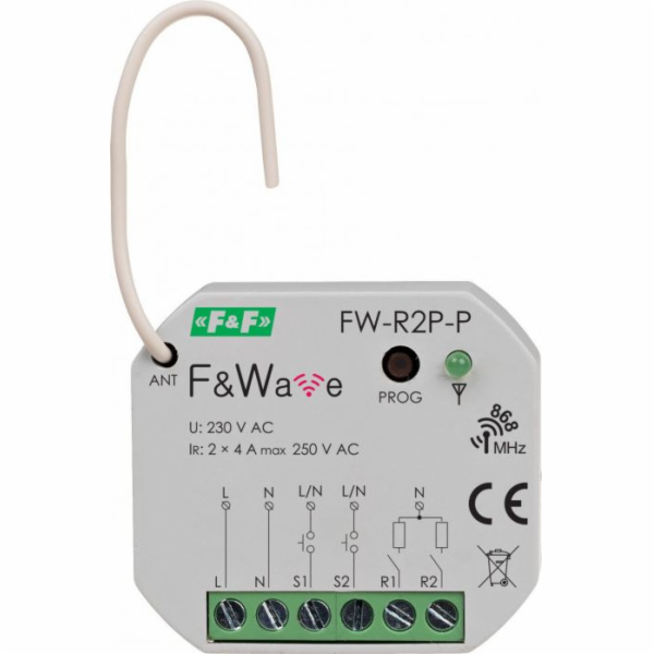 F&F Rádiové dvojité bistabilní relé pro krabici 60 mm 85-...