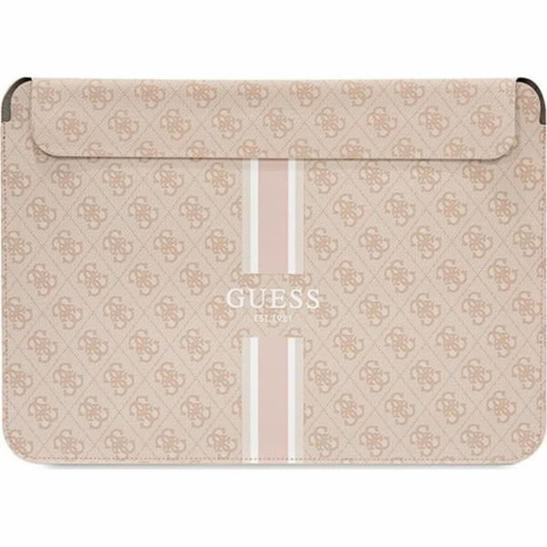 Guess PU 4G Printed Stripes Computer Sleeve 16" růžový Gu...
