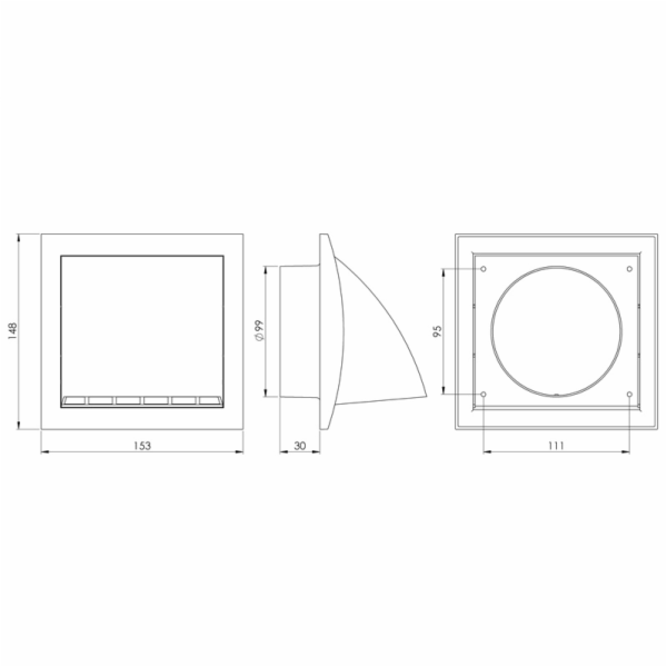 Venkovní větrací mřížka EUROPLAST ND10FVA, antracit