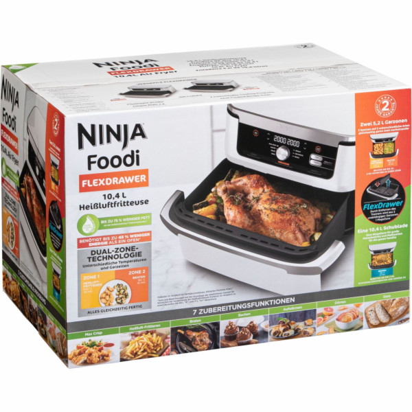 Ninja AF500EUWH Foodi FlexDrawer 10,4l, weiß