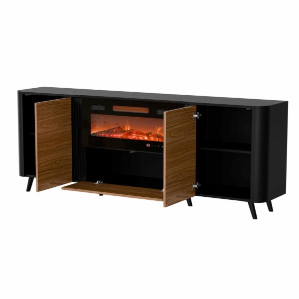 Cama Komoda Volare 200 x 39 x 75 cm černá/ořech + krb