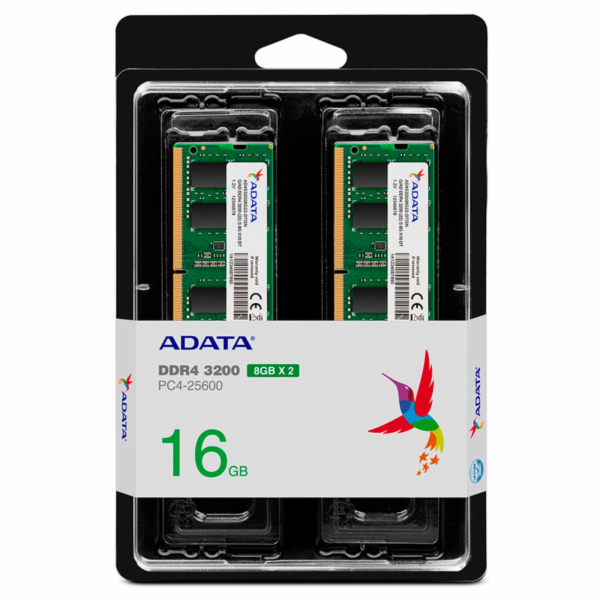 ADATA SO-DIMM 16 GB DDR4-3200 (2x 8 GB) duální sada, RAM