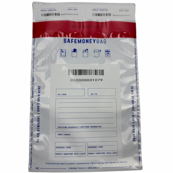 SAFEMONEYBAG Trezorové obálky bílé B5 190x260+35 100 ks
