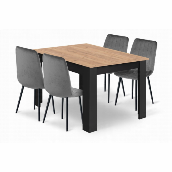 Malys Group Sada stolu NP 120x80 Craft Black + 4 židle LA...