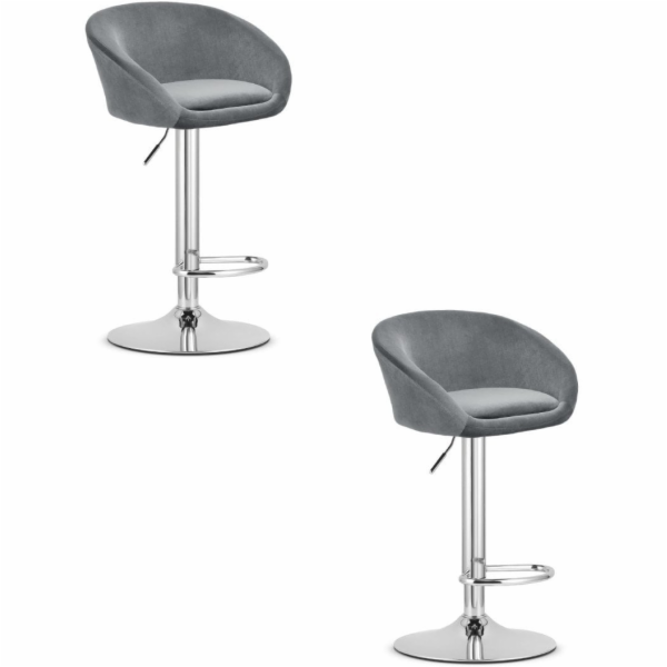Leobert Stolička EAST - sametově šedá / chromovaná podnož...
