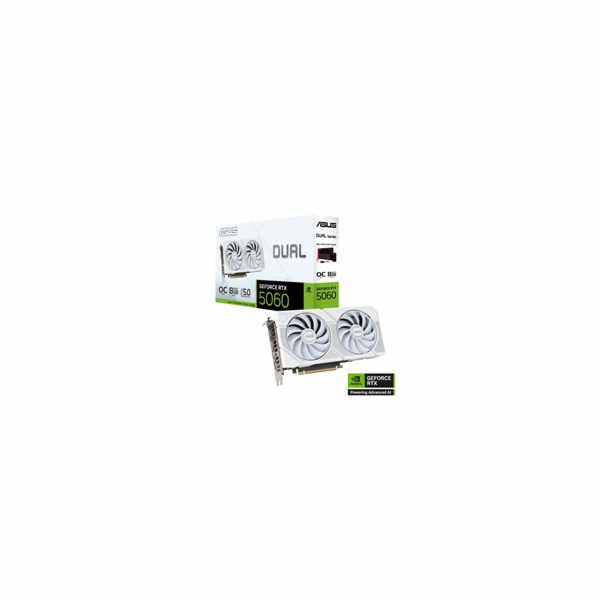 ASUS VGA NVIDIA GeForce RTX 5060 DUAL OC 8G WHITE, 8GB GD...
