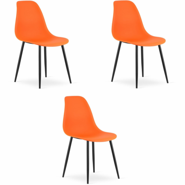 Leobert Židle WAT oranžové / černé nohy x 3