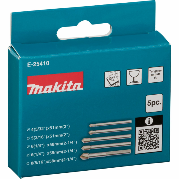 Makita Glas- und Fliesenbohrer-Satz 5-teilig, E-25410 (mi...