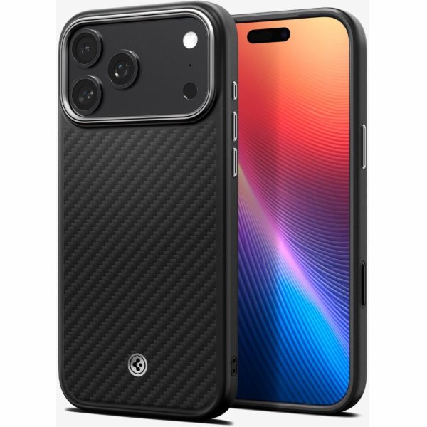 Spigen Enzo Aramid T, black silver - iPhone 17 Pro Max