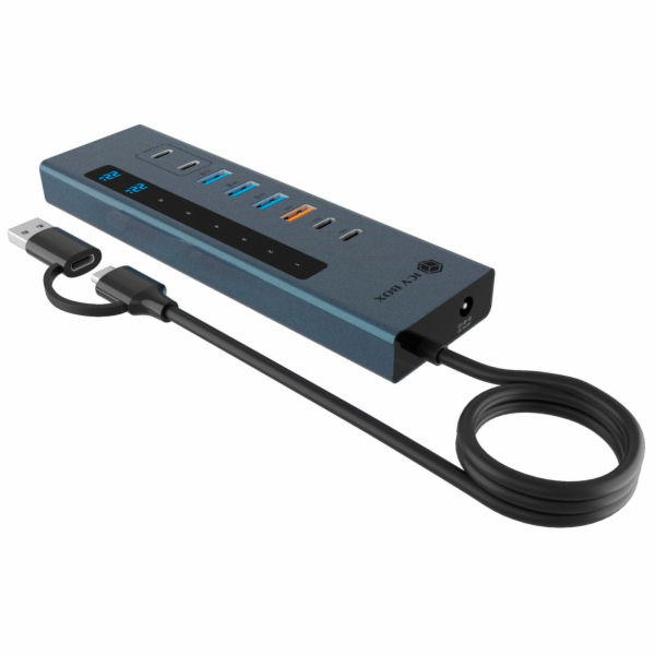 Icy Box IB-HUB1742CR-C2PD (hellblau, USB-A, USB-C, SD, mi...