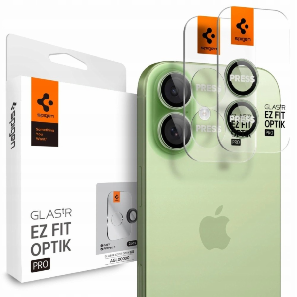 Spigen Glass tR EZ Fit Optik Pro 2 Pack, green - iPhone 17