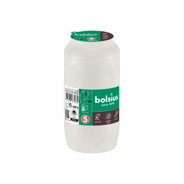 Svíčka hřbitovní olejová bílá 317 g/67x140 mm (cca 100 h)