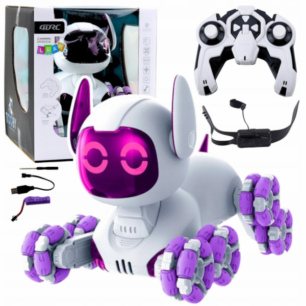 LeanToys Robotický pes TOOBY na dálkové ovládání, RC, 360...