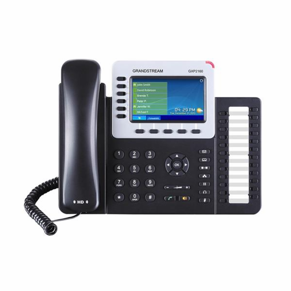 Grandstream GXP2160, 4,3" TFT bar. displej, 6 SIP účtů, 6...