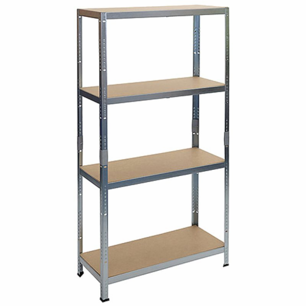 Regál kovový 1800x900x400 mm montovaný 4 police, max. 175 kg