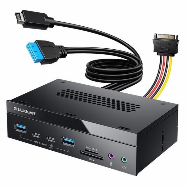 Graugear Reader Multifunkční přední panel 5,25” Bay s USB...
