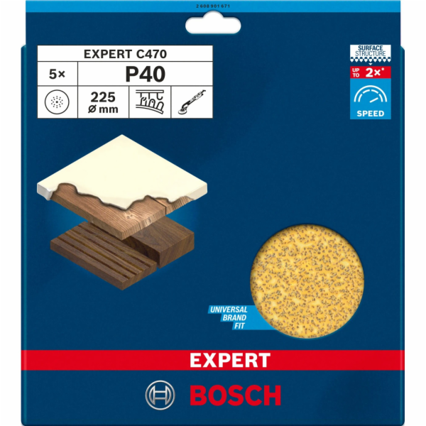 Brusný list Bosch C470 O 225 mm 5 x P40