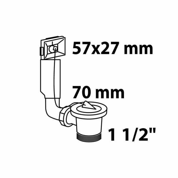 Kirchhoff odtoková a přepadová armatura pro dřez 47,8 mm ...