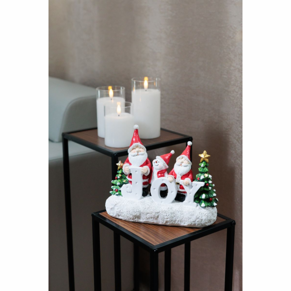 Dekorace MagicHome Vánoce, Santa JOY, 11x24.5x19.5 cm