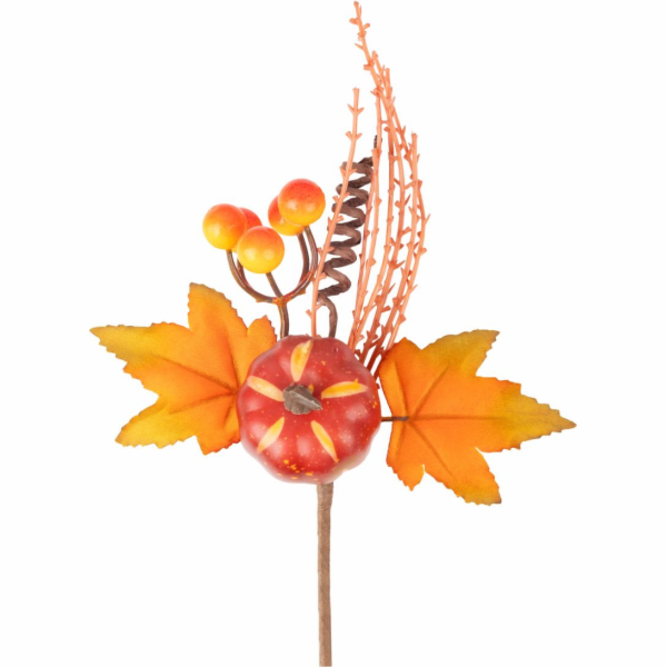 Větvička MagicHome Nature, podzimní, oranžová, 22 cm