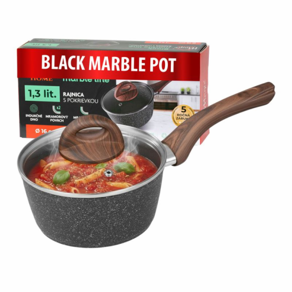 Rajnica MagicHome Black Marble Line, so sklenenou pokriev...