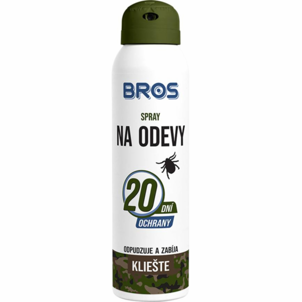 Sprej Bros, proti kliešťom, na odev, repelentný, 120/90 ml