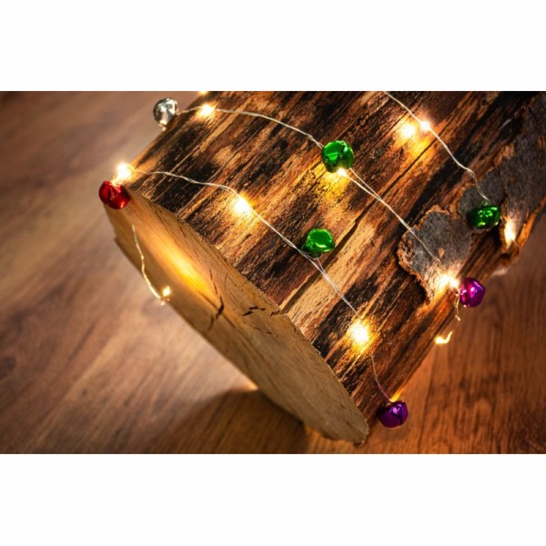 Řetěz MagicHome Vánoce Bell, 20x LED bílá, se zvonkem, 2x...