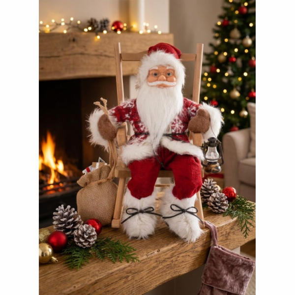 MagicHome Vánoční dekorace, Santa s pytlem a stromečkem, ...