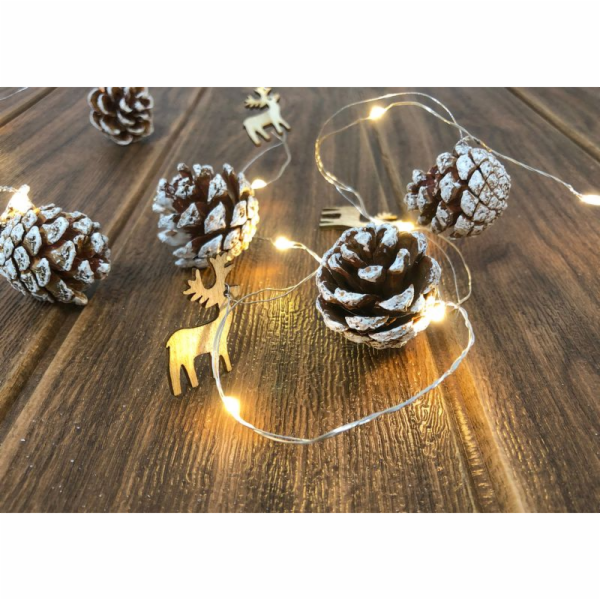 MagicHome Vánoční borovicový řetěz, 20x LED teplá bílá, s...