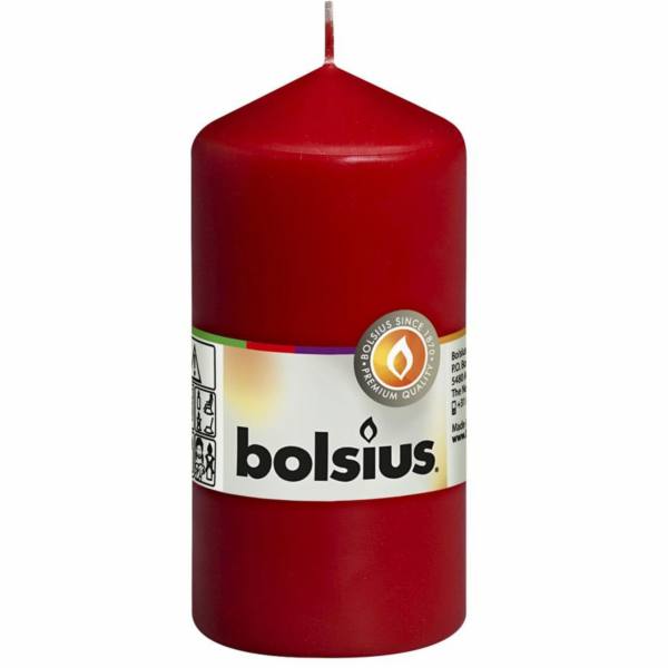 Svíčka Bolsius Pillar 120/60 mm, válcová, červená