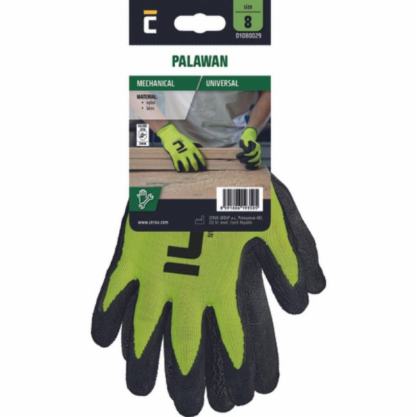 Rukavice PALAWAN 11/XXL, nylon, Latex, s blistrem