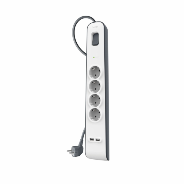 Belkin Surge Prot. Strip 4outlet 2xUSB-A, 2m Cabel  BSV40...