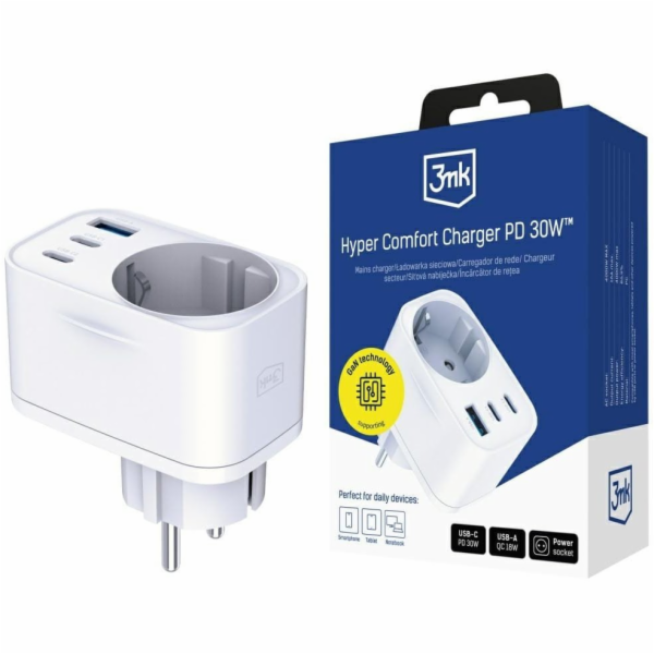 3MK Nabíječka Hyper Comfort 30W 1xUSB-A 2xUSB-C 1xSchuko ...