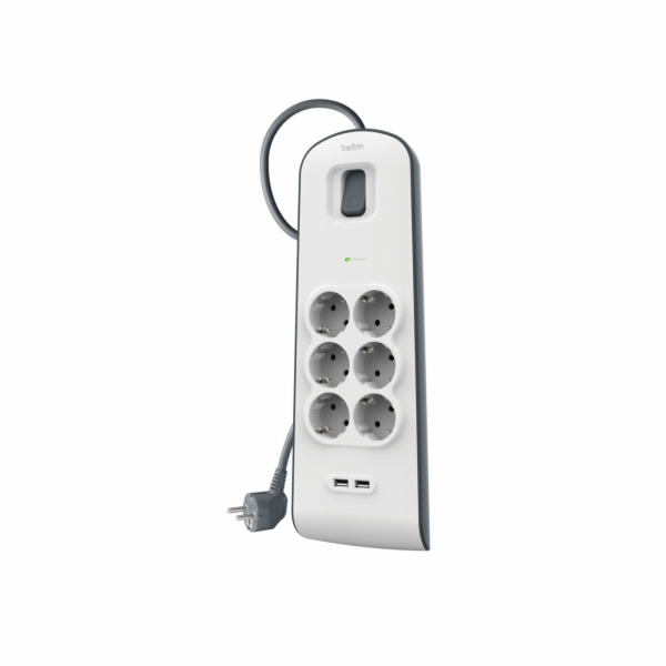 Belkin Surge Prot.Strip 6 outlet 2xUSB-A, 2m Cable BSV604...