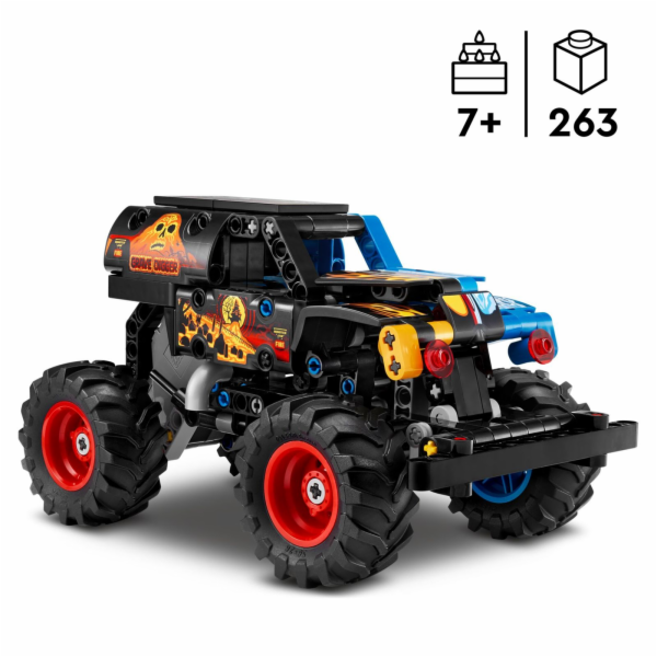 LEGO TECHNIC 42219 Monster Jam Grave Digger Oheň a led