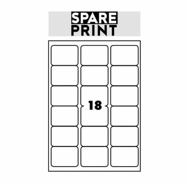 SPARE PRINT PREMIUM Samolepicí etikety bílé, 100 archů A4...