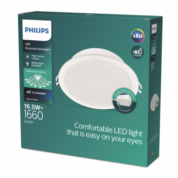 Vestavěná lampa Philips Meson, 16,5W, 3000°K, LED