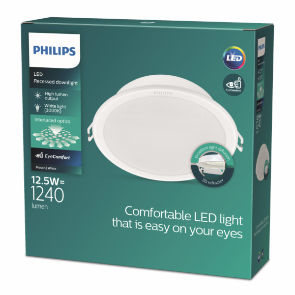 Vestavěná lampa Philips Meson, 12,5W, 3000°K, LED