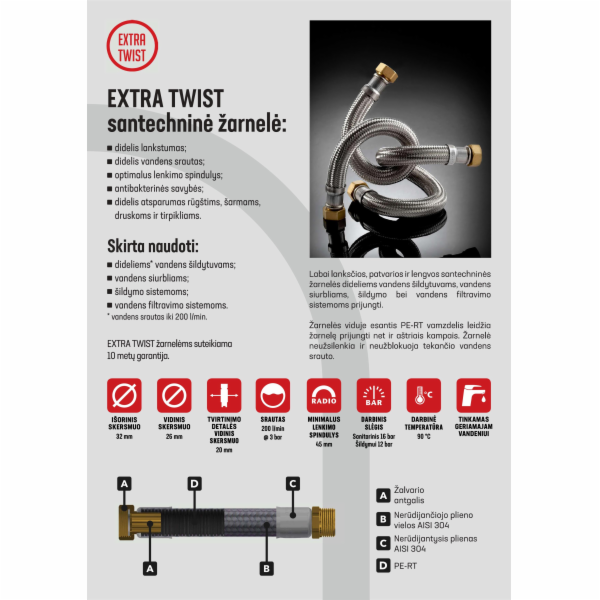 Flexibilní hadice Tucai SA, Extra Twist Codo, I1  -I1  , ...