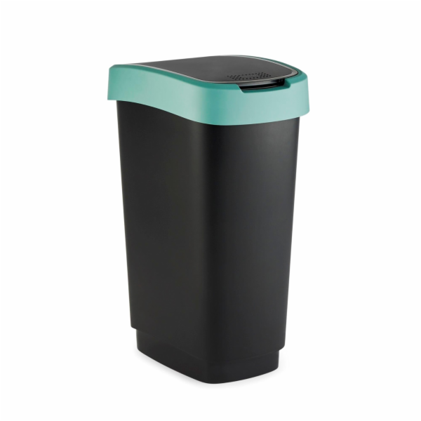 Odpadkový koš Rotho Twist, černá/tmavě zelená, 10l