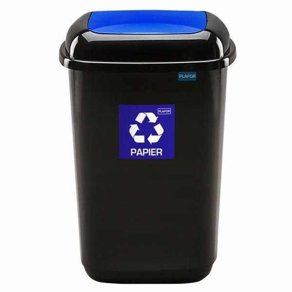 Odpadkový koš Plafor, 28 l, modrá/černá