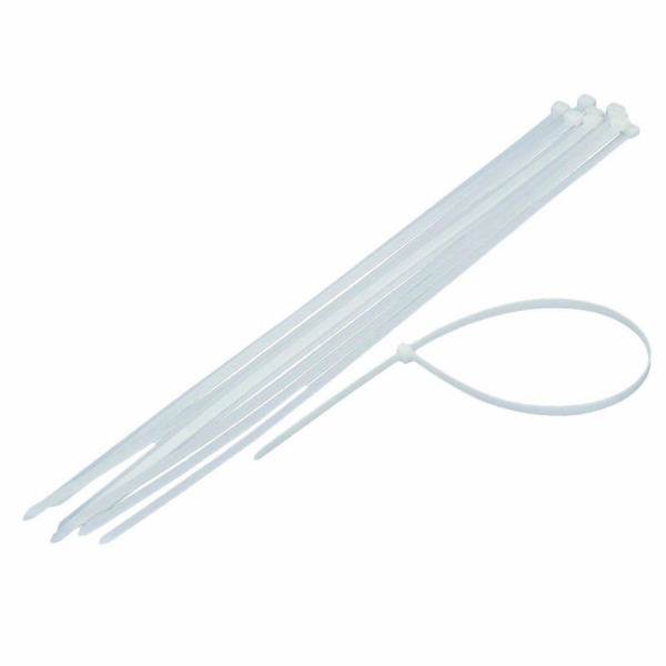 Upevňovací pásek Okko, nylon, bílý, 370 mm x 7,5 mm