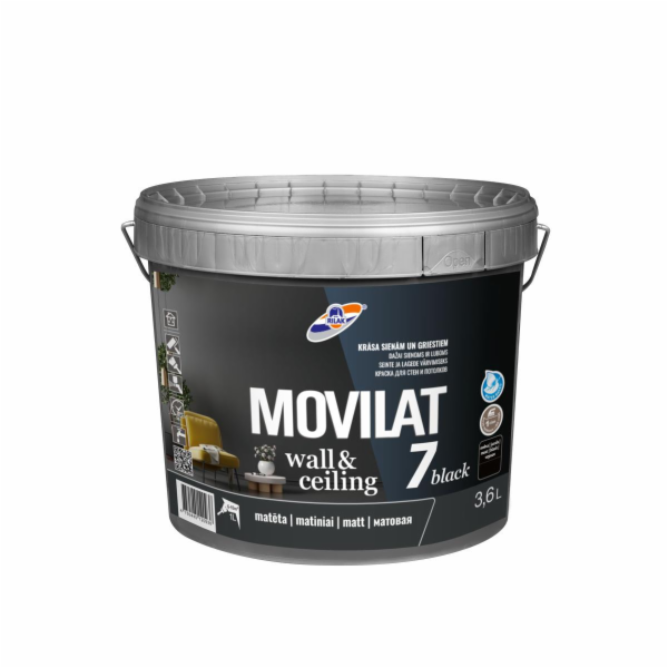 Disperzní barva RILAK MOVILAT 7, černá, 3,6l